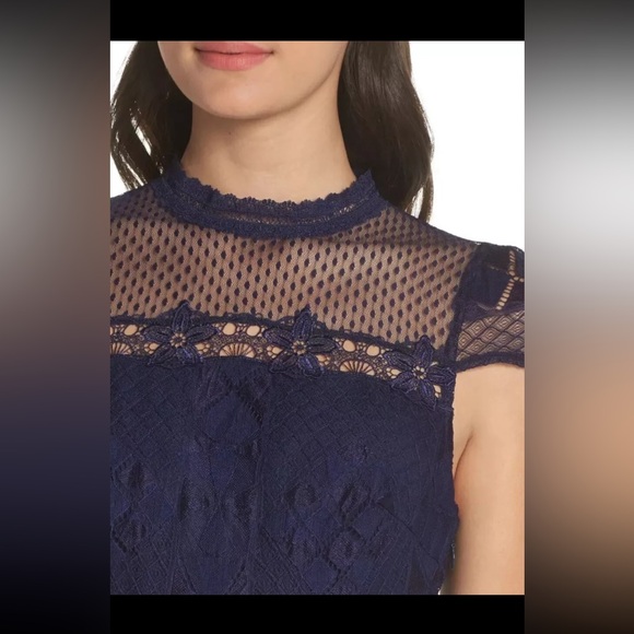 NWT Anthropologie Foxiedox Bravo Zulu Lace Fit & Flare Dress S m 4 Blue - Picture 4 of 4